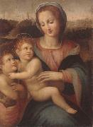 Francesco Brina The madonna and child with the infant saint john the baptist painting